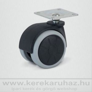   BGTL-PPU 50-FO / bútorgörgő, talpas, forgó, szintetikus szürke gumifutófelület