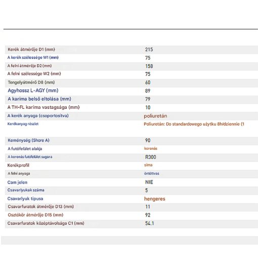 MHK-215/70/82-60 - meghajtó kerék raklapmozgatóhoz