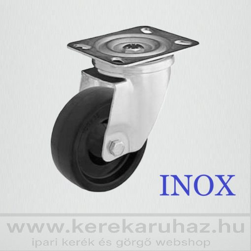 TLSHX-TRMTW 80S-FO / hőálló kerék, INOX talpas-forgó villával,   -40C°/+280 C°   140 Kg
