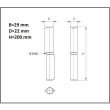 DPCS-200x22 mm – Hegeszthető diópánt, csepp alakú profil(I)