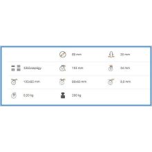 XTLS-POB 080S-FO / INOX talpas forgó villa, poliamid kerék, siklócsapágy, 200 Kg