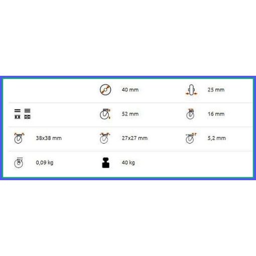 Talpas bútorgörgő, nyommentes szürke futófelület, 40 Kg - BGKPA-SK 40 