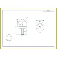 GG-KUT-25-PT / Golyós görgő, préselt acéllemez házban, menetes rögzítéssel, Műanyag golyóval