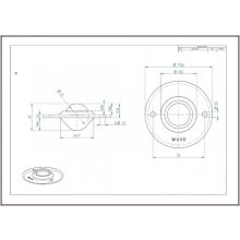 GG-KUB-25-BP / peremes, süllyeszthető, rögzítő furatos golyósgörgő, préselt acéllemez házban, műanyag golyóval.
