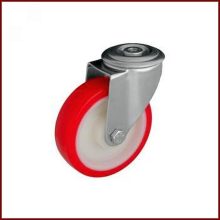 HFS-PAPU 200S-FO / hátfuratos forgó villa, PU futófelület, PA felni, siklócsapágy, 400 Kg