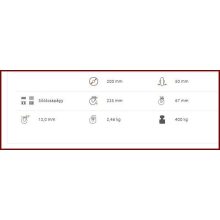 HFS-PAPU 200S-FO / hátfuratos forgó villa, PU futófelület, PA felni, siklócsapágy, 400 Kg