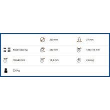 TLS-FEGU-200R-FI talpas fix ipari kerék 200 mm tömörgumi fémfelnivel