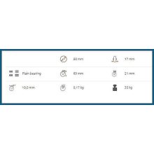 BOS-PG 50S-FE - Intézményi kerék hátfuratos forgóvilla fékkel, kék színű nyommentes gumival. 