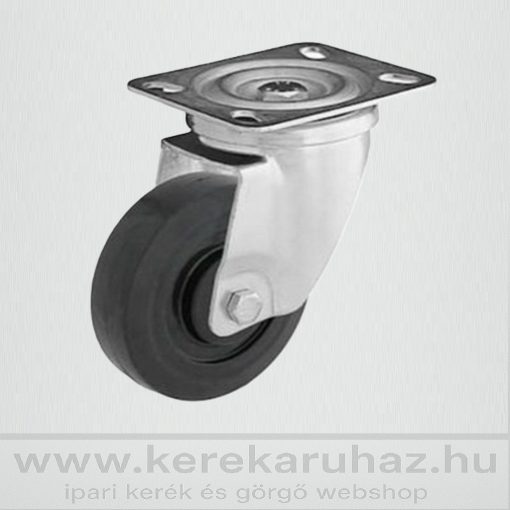 TLSH-TRRHT 100S-FO / Hőálló, GUMI futófelület talpas, forgó, siklócsapágy  -40C°/+260 C° 120 Kg - hőálló kerék