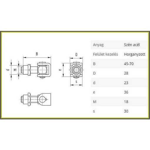 AFH M18- állítható forgáspont hegeszthető M18(I)