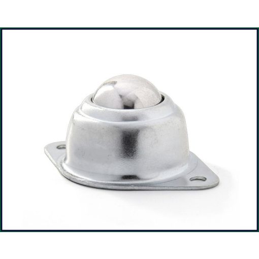 GG-KUA-25-A / Golyósgörgő, TALPAS, préselt acéllemez házban, rögzítő furattal, acélgolyóval