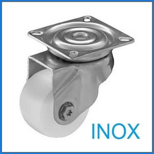   XBTL-NATS 50S-FO – Talpas INOX forgó villa,műanyag kerék, siklócsapágy, 50 Kg