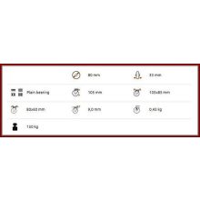 TLS-PAPU 080S-FI / talpas FIX PU futófelület, PA felni siklócsapágy 150 Kg