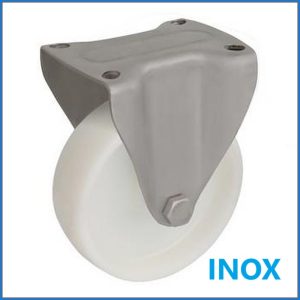   XTLS-POB 100S-FI / INOX talpas fix villa, poliamid kerék, siklócsapágy, 200 Kg