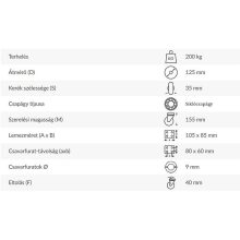 TLSH-CZC 125S-FE / talpas, forgó-fékes villa, hőálló kerék, siklócsapágy    -20C°/+150 C°   200 Kg
