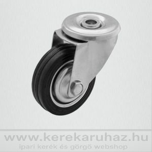 OLS-FEGU 100R-FO hátfuratos forgóvilla 100 mm tömörgumi ipari kerék