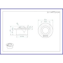GG-KU22-I / peremes, süllyeszthető, golyósgörgő préselt INOX acéllemez házban, INOX acélgolyóval