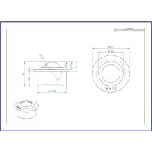 Peremes, süllyeszthető, golyós görgő préselt acéllemez házban, INOX acélgolyóval -GG-KU30-IK 