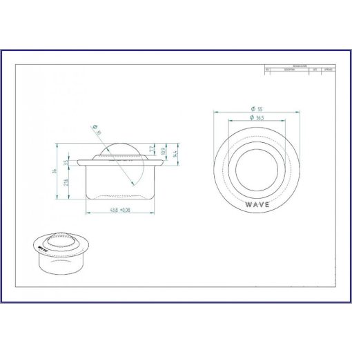 Peremes, süllyeszthető, golyós görgő préselt acéllemez házban, INOX acélgolyóval -GG-KU30-IK 