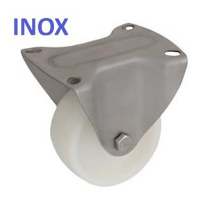   XTLS-POB 080S-FI / INOX talpas fix villa, poliamid kerék, siklócsapágy, 200 Kg