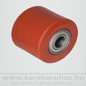   RG-82x80x20 mm PU - poliuretán raklapemelő görgő 600Kg, béka görgő, villagörgő.