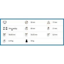 BTL-PG 050-FE / Intézményi kerék forgóvillás, fékes, kék nyommentes gumival talpas felfogatással.