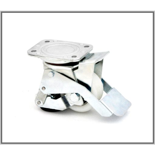 TAL-PA 080 FE - Talpalható forgó-fékes villa, Kerékátmérő 80 mm -golyóscsapágy, poliamid, talpalás 121-114 mm, 300 Kg 