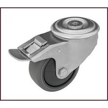 BOSE-WTE 080G1-FE - Hátfuratos forgó-fékes villa,kerék nyommentes szürke futófelület, golyóscsapágy. 90 Kg