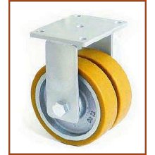 TLHED-DBS 300K FI / Extra nagy teherbírású ipari kerék, fix villa, DUPLA kerék, poliuretán futó, 4200 Kg