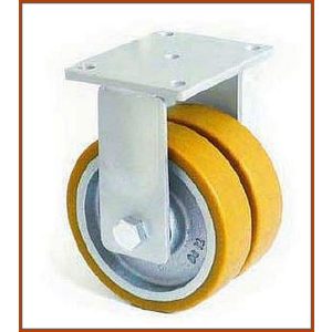   TLHED-DBS 300K FI / Extra nagy teherbírású, fix villa, DUPLA kerék, poliuretán futó, 4200 Kg