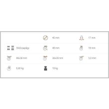 BTL-PPA 040-FO / Talpas forgó villa, polipropilén kerék, siklócsapágy, 18 Kg