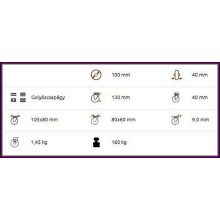 TLM ALGU 100G-FE ipari kerék fékkel 160 kg teherbírás golyóscsapágy