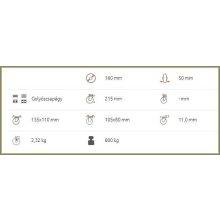 TLH-POBWW 160G-FI / Talpas fix villa, poliamid kerék, golyóscsapágy, 800 Kg