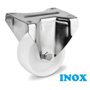   XTLS-PA 080S-FI / INOX talpas fix villa, poliamid kerék, siklócsapágy, 150 Kg