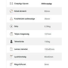 XTLS-PA 080S-FI / INOX talpas fix villa, poliamid kerék, siklócsapágy, 150 Kg