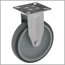 BTL-TPA 125S-FI / talpas fix villás intézményi kerék, nyommentes szürke futófelület, siklócsapágy, 120 Kg