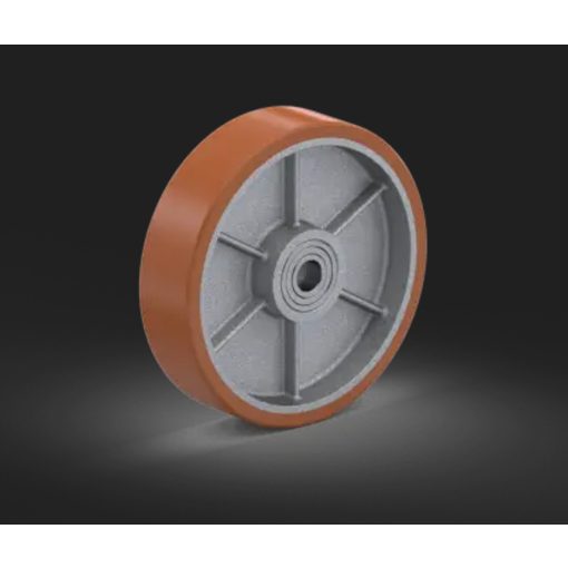 OVPU 400x100x120/50  - Poliuretán futófelület, öntöttvas felni, golyóscsapágy, 3500 Kg  Extra nagy teherbírású ipari kerék