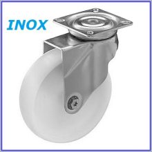 XBTL-NATS 100S-FO – Talpas forgó villa, INOX, poliamid kerék, nyommentes, siklócsapágy, 70 Kg