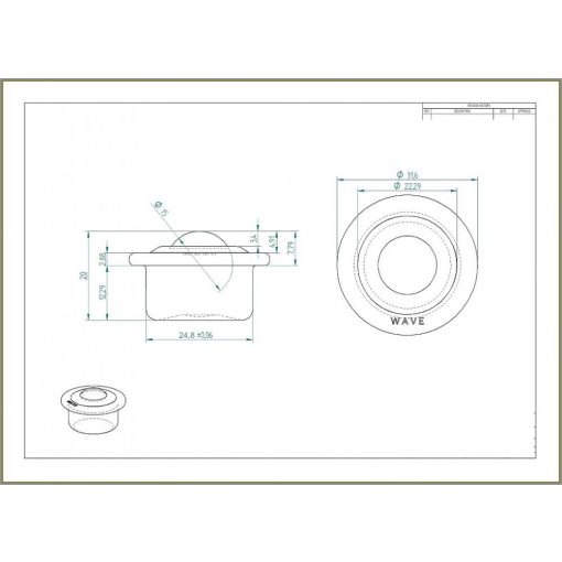 Golyós görgő préselt acéllemez házban, acélgolyóval GG-KU15 / peremes, süllyeszthető, 