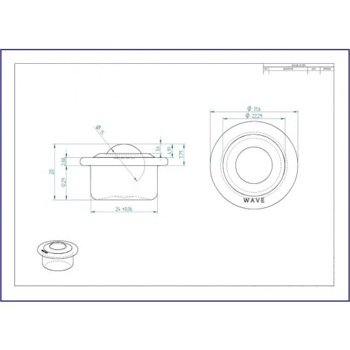 GG-KU15-IK / peremes, süllyeszthető, golyósgörgő préselt acéllemez házban, INOX acélgolyóval
