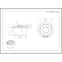 GG-KO-22 / Golyósgörgő, krómozott ACÉL ház, süllyeszthető, peremes, krómozott acélgolyóval