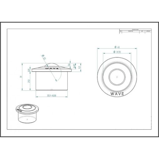 GG-KO-22 / Golyósgörgő, krómozott ACÉL ház, süllyeszthető, peremes, krómozott acélgolyóval