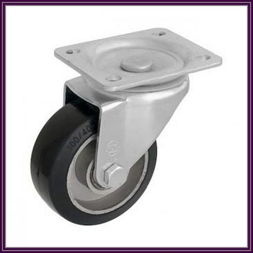 TLM-ALGU-100G-FE alumínium felnis elasztikus fekete gumis ipari kerék 100mm