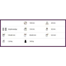 TLM-ALGU-100G-FE alumínium felnis elasztikus fekete gumis ipari kerék 100mm