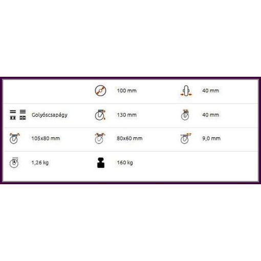 TLM-ALGU-100G-FE alumínium felnis elasztikus fekete gumis ipari kerék 100mm