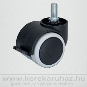 Bútorgörgő, menetes, forgó-fékes, szintetikus szürke gumi futófelület - BGM-PPU 50-FE M10*20 
