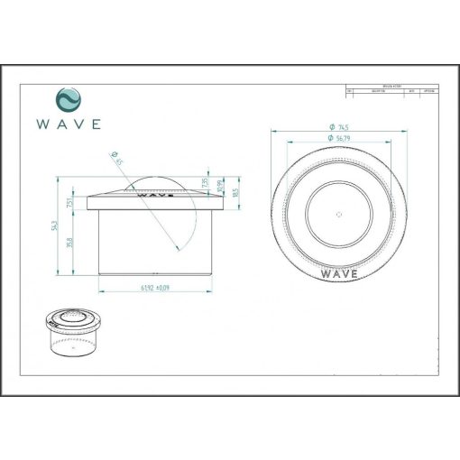GG-KO-45 / Golyós görgő, krómozott ACÉL ház, süllyeszthető, peremes, krómozott acélgolyóval