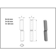  Hegeszthető diópánt, csepp alakú profil DPCS-060x10 mm