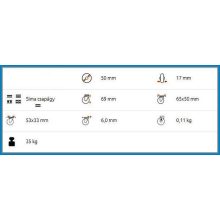 BTL-PG 050-FI Intézményi kerék, fixvillás,, kék nyommentes gumival és talpas felfogatással.