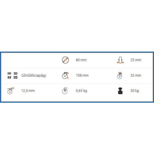 OLS-FEGU 080R-FE talpas forgóvilla fékkel 80 mm fekete tömörgumi ipari kerék